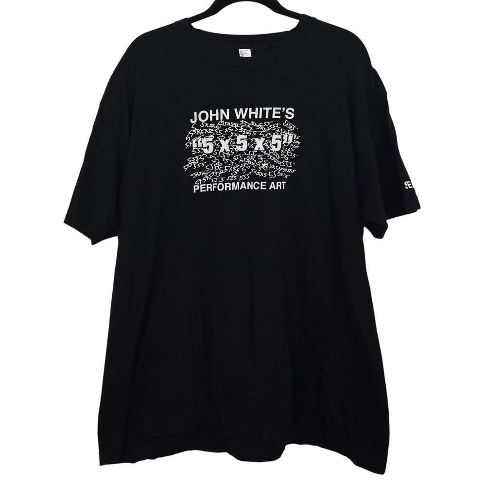 John White 5x5x5 Performance Art T Shirt Men 2XL Black American Apparel Made USA